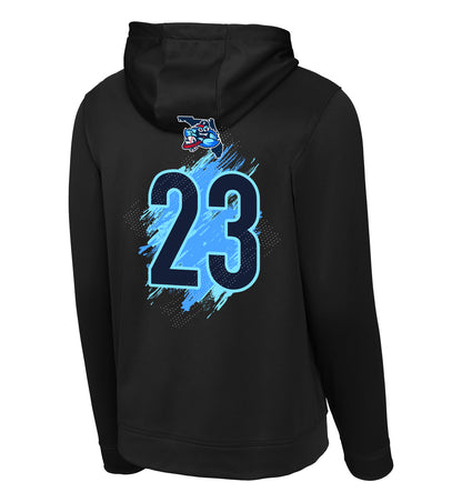 GLITCH - Sport-Tek Sport-Wick Fleece Hooded Pullover F244 - FCA Blueclaws Baseball