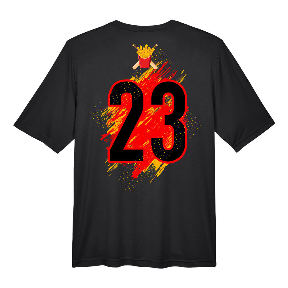 GLITCH - Team 365 Youth & Men's Zone Performance T-Shirt - Team Rally Fries Baseball