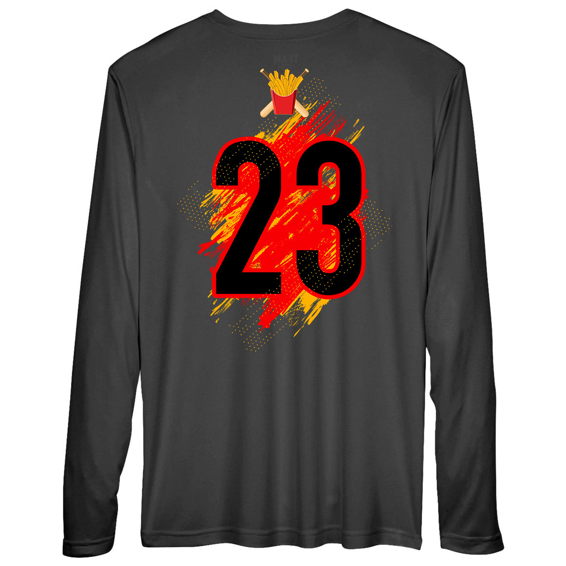 GLITCH - Team 365 Youth & Men's Zone Performance Long-Sleeve T-Shirt - Team Rally Fries Baseball