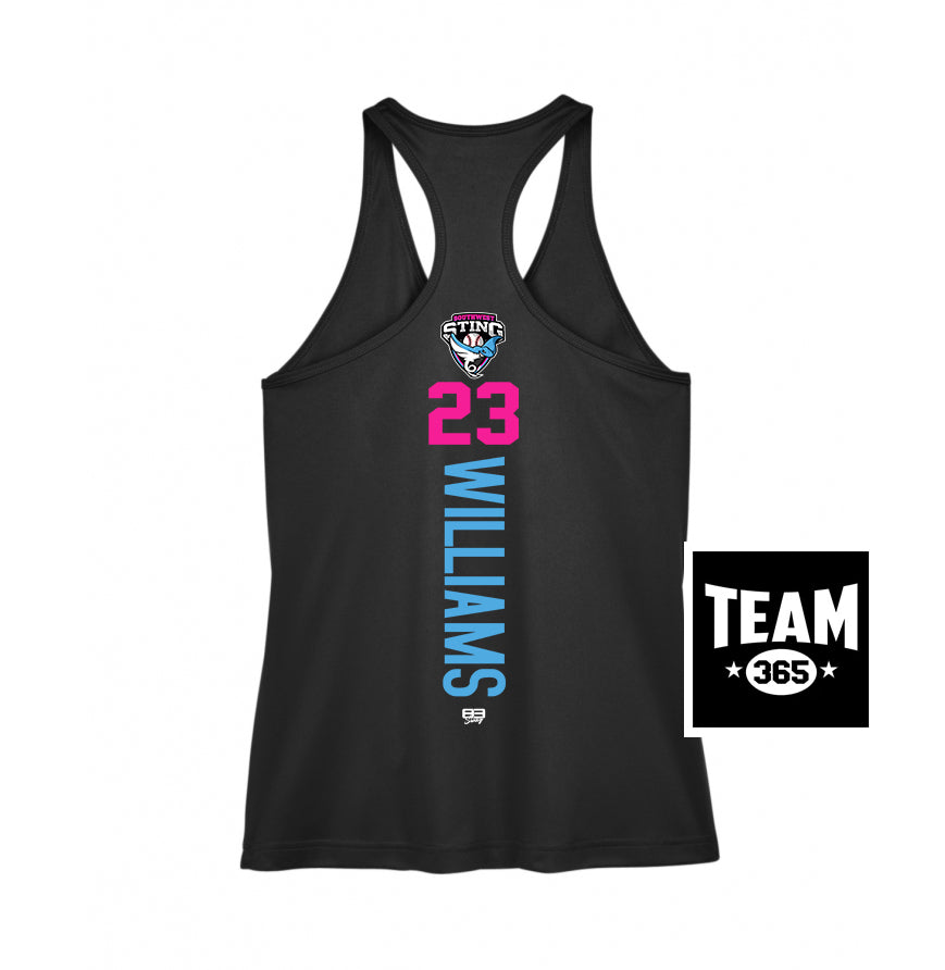 Team 365 TT11WRC Women's Zone Performance Racerback Tank - Southwest Sting Baseball