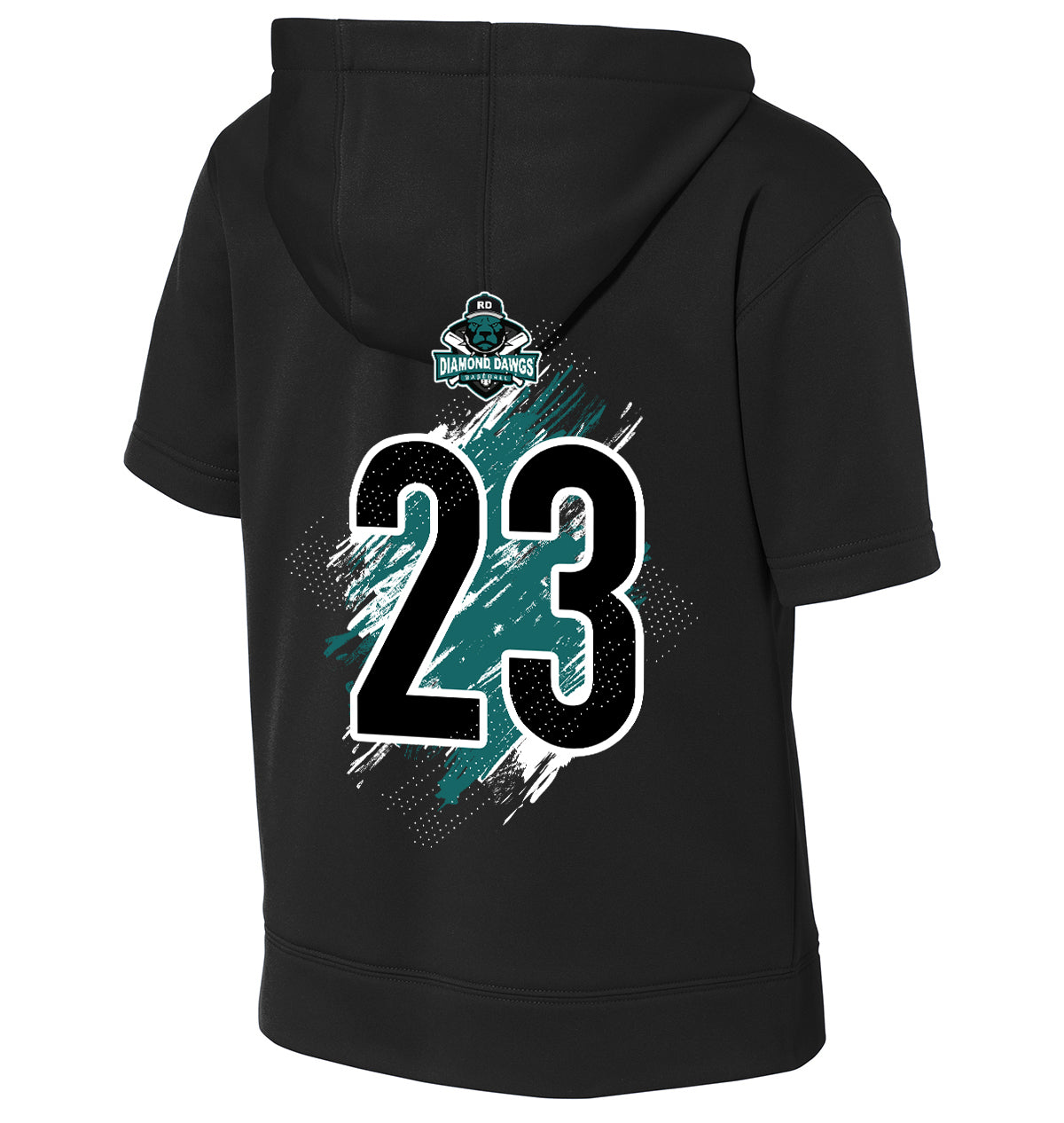GLITCH - Sport-Tek Youth Sport-Wick Fleece Short Sleeve Hooded Pullover YST251 - Diamond Dawgs Baseball