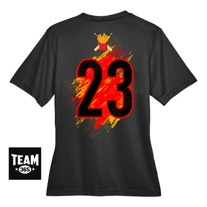 GLITCH - Team 365 TT11W Women's Zone Performance T-Shirt - Team Rally Fries Baseball