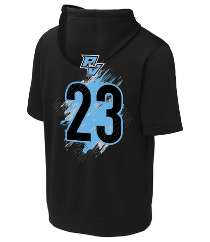 GLITCH - Sport-Tek Sport-Wick Fleece Short Sleeve Hooded Pullover ST251 - PVAA Sharks Baseball
