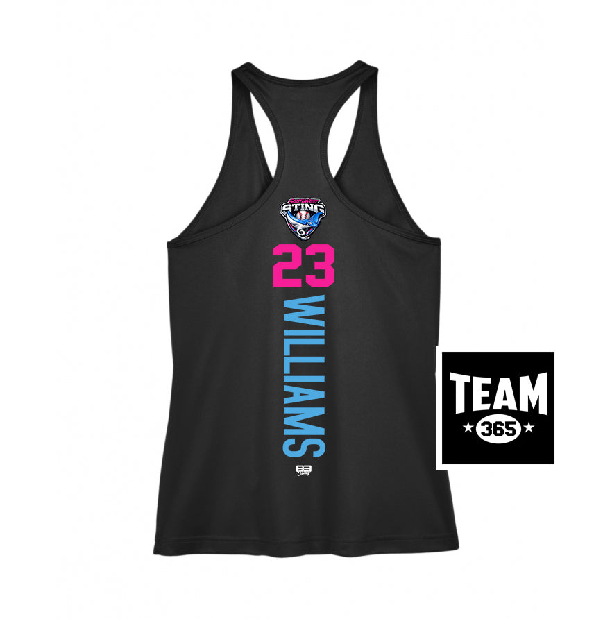 Team 365 TT11WRC Women's Zone Performance Racerback Tank - Southwest Sting Baseball