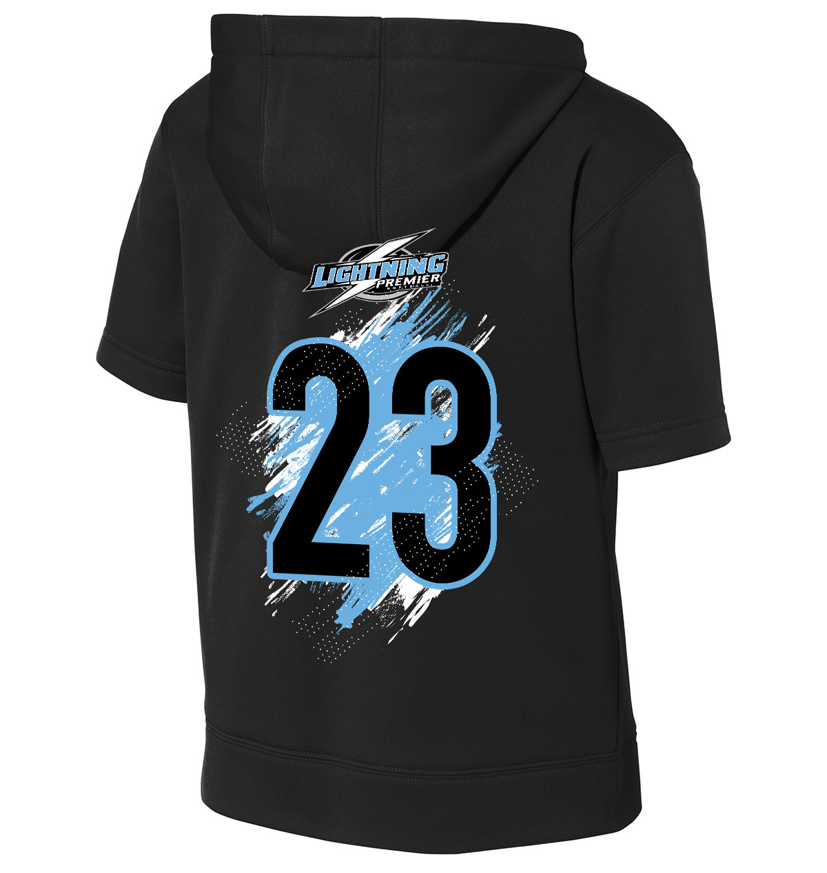 GLITCH - Sport-Tek Youth Sport-Wick Fleece Short Sleeve Hooded Pullover YST251 - Lightning Premier Softball