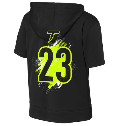 GLITCH - Sport-Tek Youth Sport-Wick Fleece Short Sleeve Hooded Pullover YST251 - Ponte Vedra Thunder Baseball