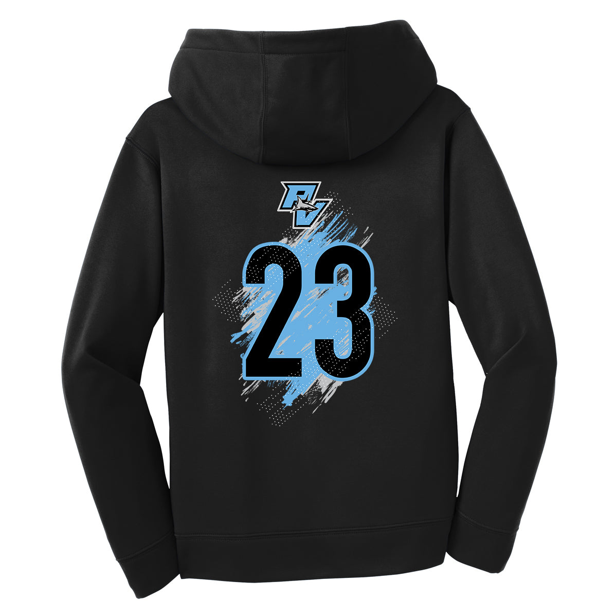 GLITCH - Sport-Tek Youth Sport-Wick Fleece Hooded Pullover YST244 - PVAA Sharks Baseball