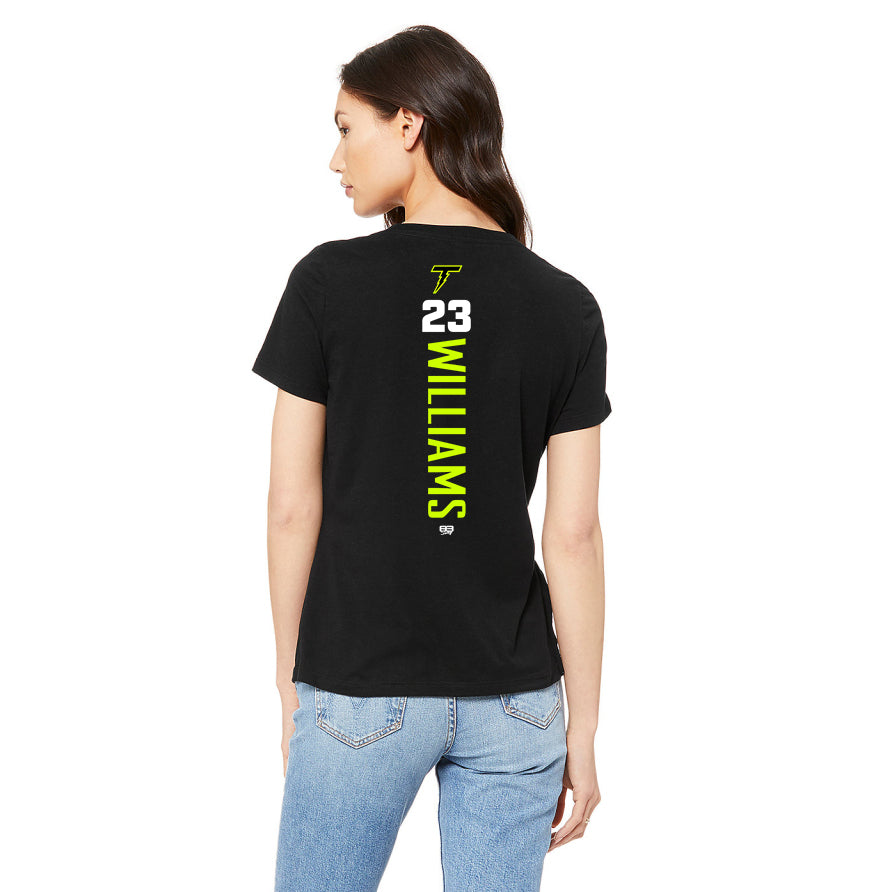 Bella + Canvas 6415 Ladies' Relaxed Triblend V-Neck T-Shirt - Ponte Vedra Thunder Baseball