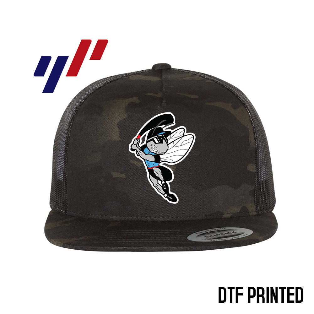 Yupoong 6006 Adult 5-Panel Classic Trucker Hat - DTF PRINTED - NBC Gnats Baseball