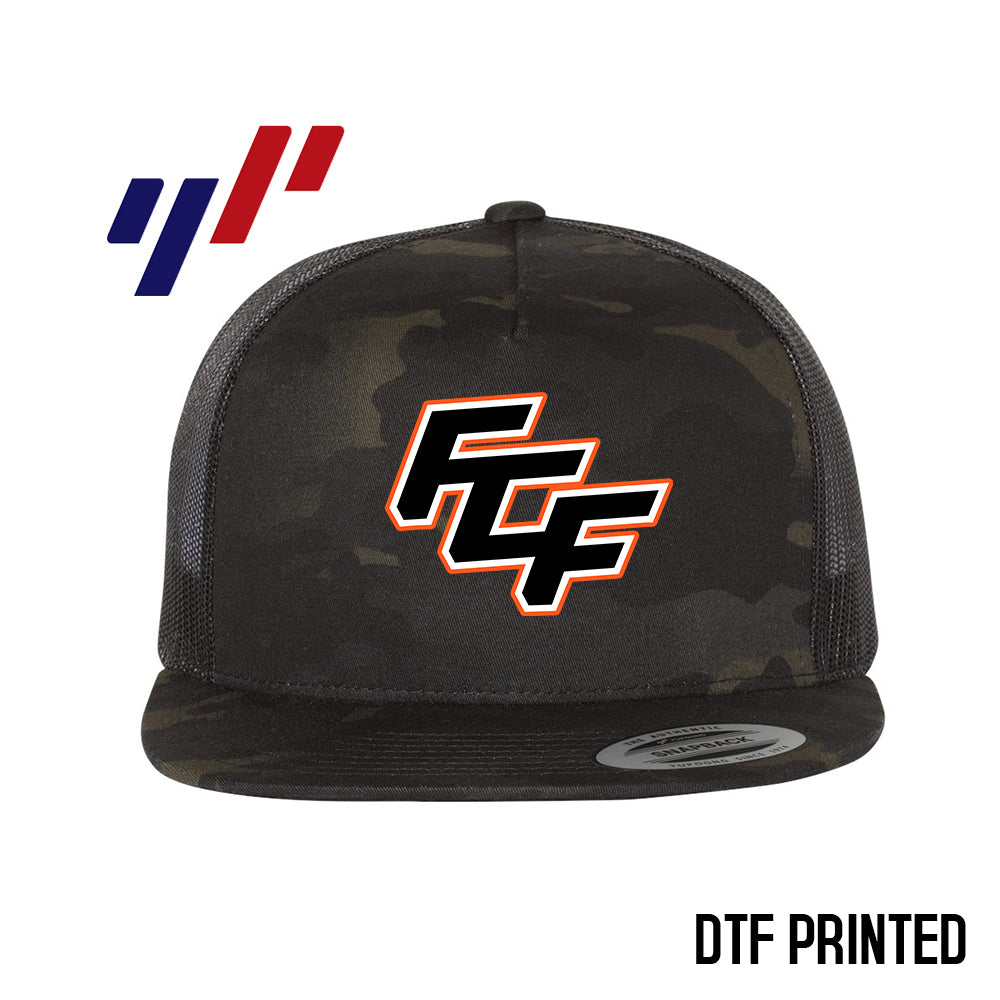 Yupoong 6006 Adult 5-Panel Classic Trucker Hat - DTF PRINTED - FCF Flight Baseball
