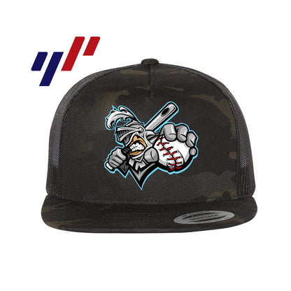 Yupoong 6006 Adult 5-Panel Classic Trucker Hat - DTF PRINTED - Knights Baseball