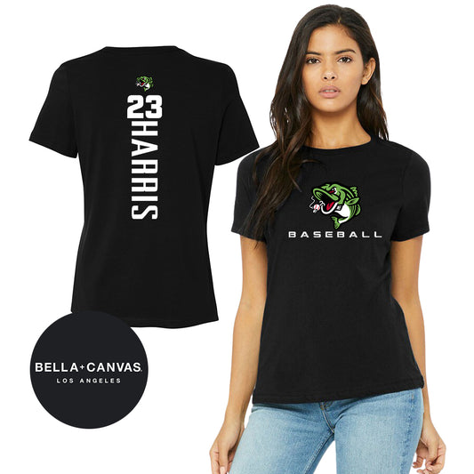 GAME TIME - Bella + Canvas B6400 Women's Relaxed Jersey Short-Sleeve T-Shirt - RBA Stripers Baseball