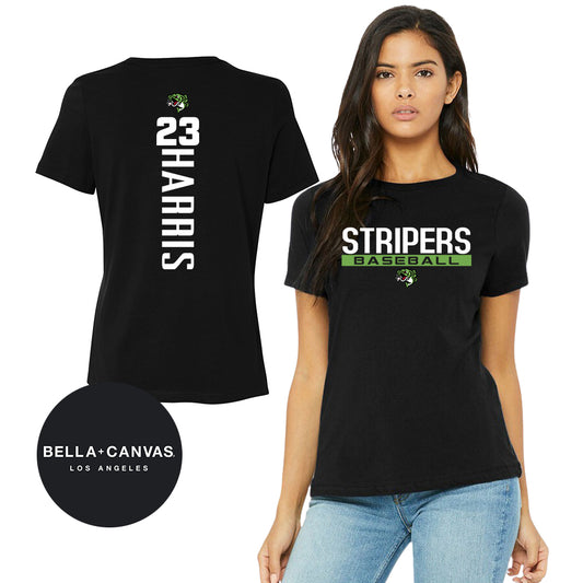 GAME TIME - Bella + Canvas B6400 Women's Relaxed Jersey Short-Sleeve T-Shirt - RBA Stripers Baseball