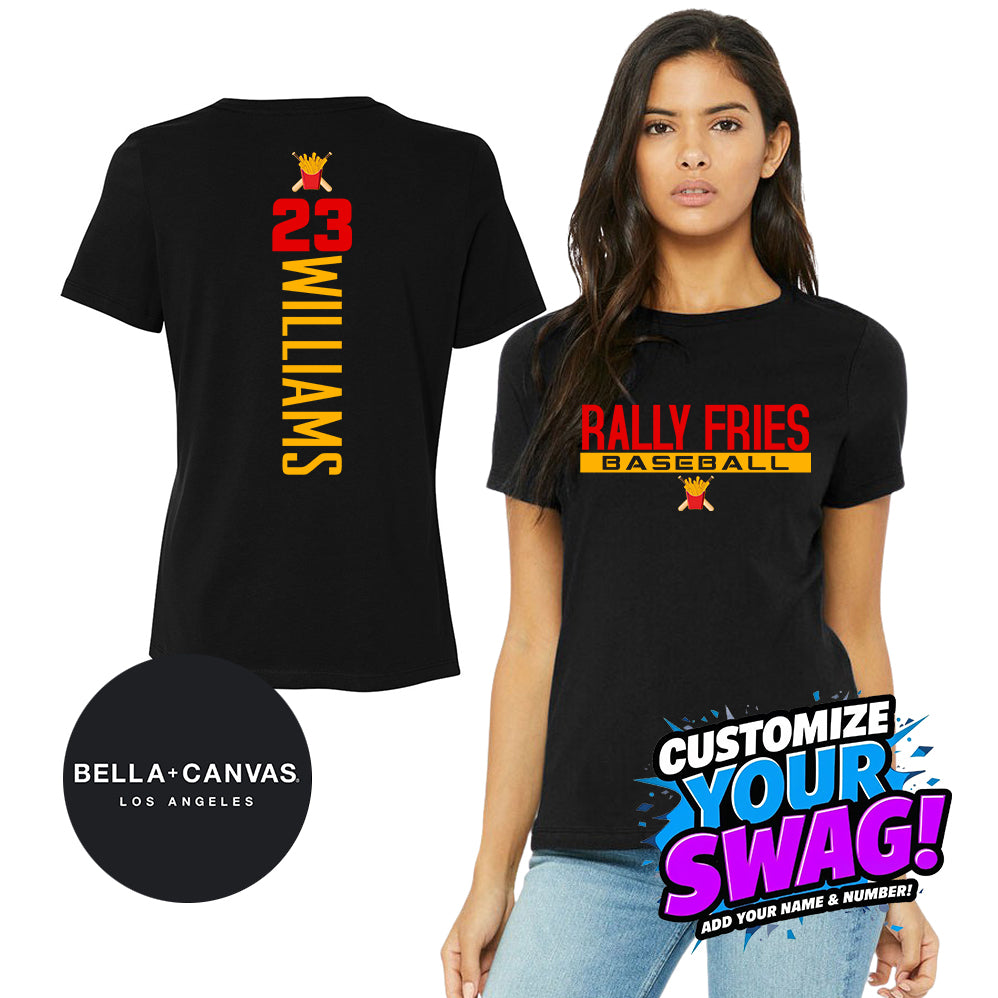 GAME TIME - Bella + Canvas B6400 Women's Relaxed Jersey Short-Sleeve T-Shirt - Team Rally Fries Baseball