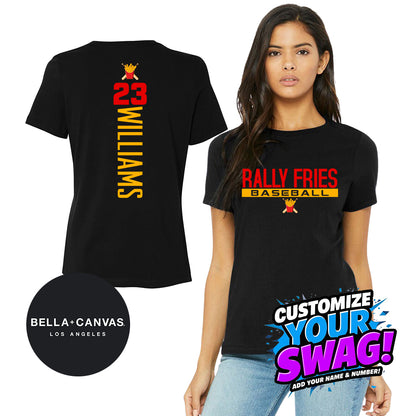 GAME TIME - Bella + Canvas B6400 Women's Relaxed Jersey Short-Sleeve T-Shirt - Team Rally Fries Baseball