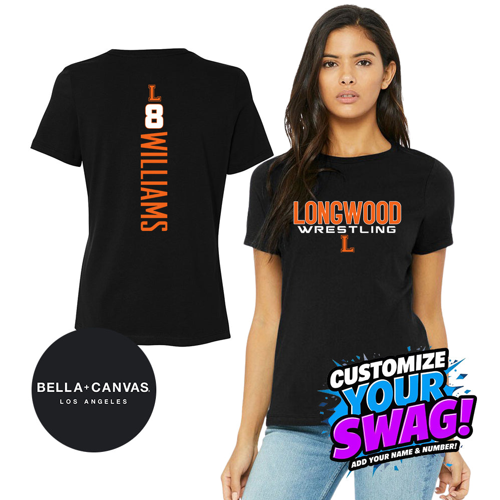 GAME TIME - Bella + Canvas B6400 Women's Relaxed Jersey Short-Sleeve T-Shirt - Longwood Wrestling
