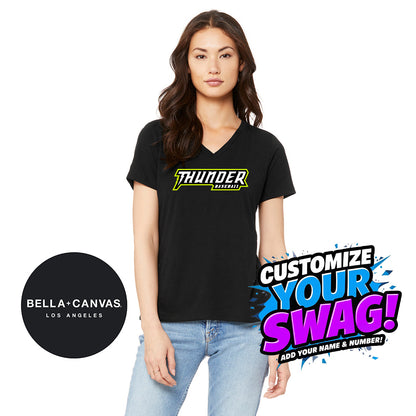 Bella + Canvas 6415 Ladies' Relaxed Triblend V-Neck T-Shirt - Ponte Vedra Thunder Baseball