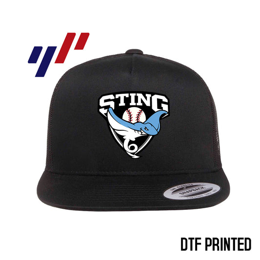 Yupoong 6006 Adult 5-Panel Classic Trucker Hat - DTF PRINTED - Southwest Sting Baseball