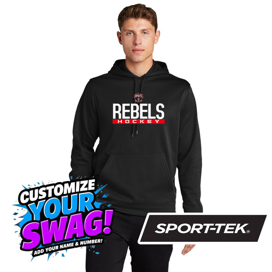 Sport-Tek Sport-Wick Fleece Hooded Pullover F244 - Casco Bay Rebels Hockey