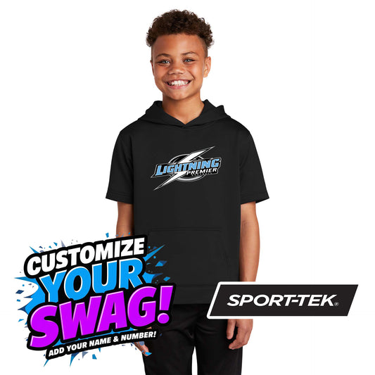 Sport-Tek Youth Sport-Wick Fleece Short Sleeve Hooded Pullover YST251 - Lightning Premier Softball