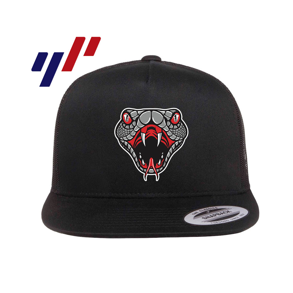 Yupoong 6006 Adult 5-Panel Classic Trucker Hat - DTF PRINTED - Black Creek Cottonmouths