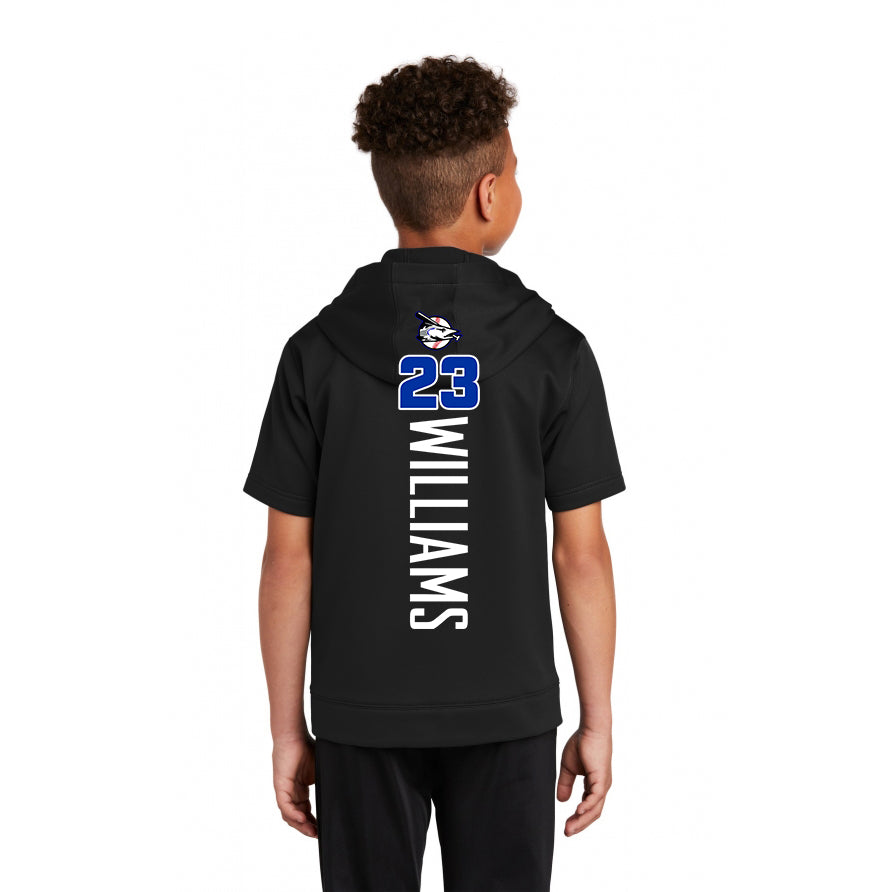 Sport-Tek Youth Sport-Wick Fleece Short Sleeve Hooded Pullover - Jax Beach Baseball