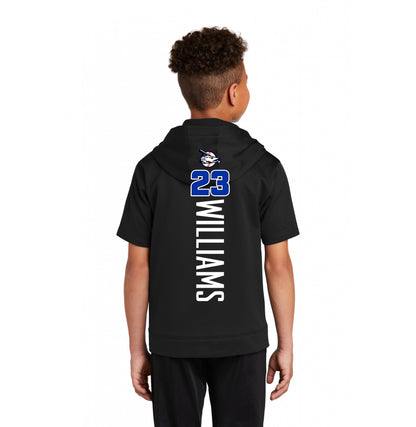 Sport-Tek Youth Sport-Wick Fleece Short Sleeve Hooded Pullover - Jax Beach Baseball