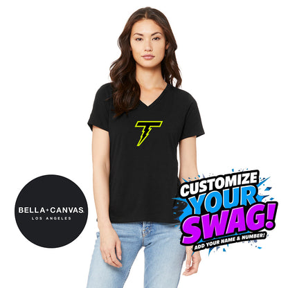 Bella + Canvas 6415 Ladies' Relaxed Triblend V-Neck T-Shirt - Ponte Vedra Thunder Baseball