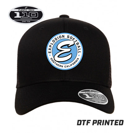Flexfit 110M Adult 110reg Mesh Cap DTF PRINTED - Explosion Softball
