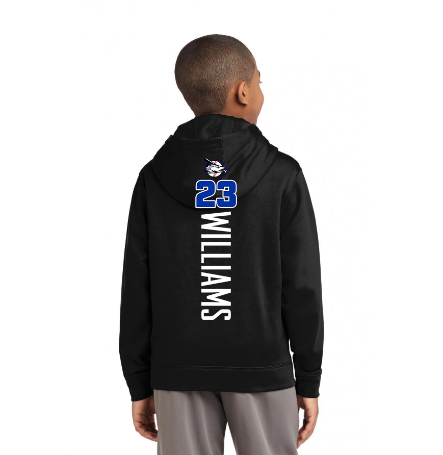Sport-Tek Youth Sport-Wick Fleece Hooded Pullover - Jax Beach Baseball