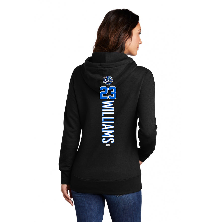 Port & Company Women's Core Fleece Pullover Hooded Sweatshirt LPC78H - LBK Outlaws Baseball