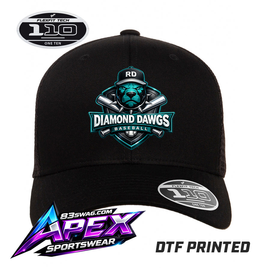 APEX Flexfit 110M Adult 110reg Mesh Cap DTF PRINTED - Diamond Dawgs Baseball
