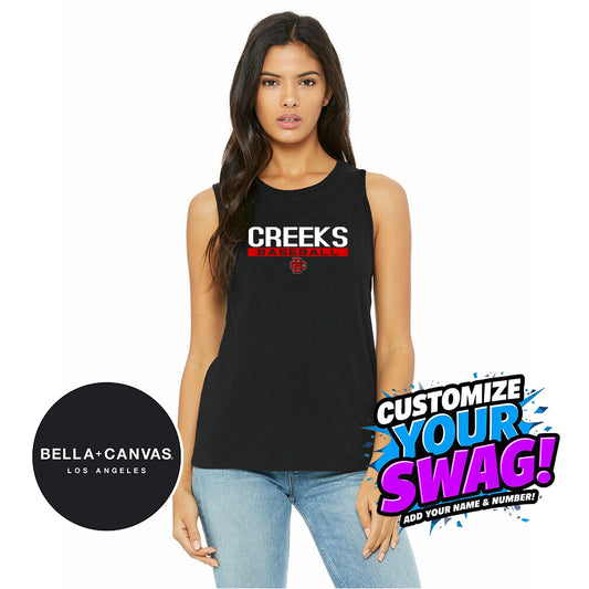 Bella + Canvas B6003 Women's Jersey Muscle Tank - Creeks Baseball Club - CBC