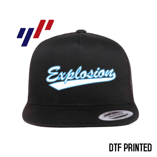 Yupoong 6006 Adult 5-Panel Classic Trucker Hat - DTF PRINTED - Explosion Softball