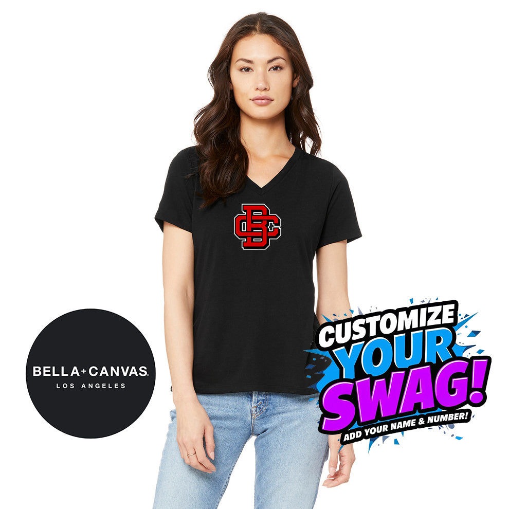 Bella + Canvas 6415 Ladies' Relaxed Triblend V-Neck T-Shirt - Creeks Baseball Club - CBC