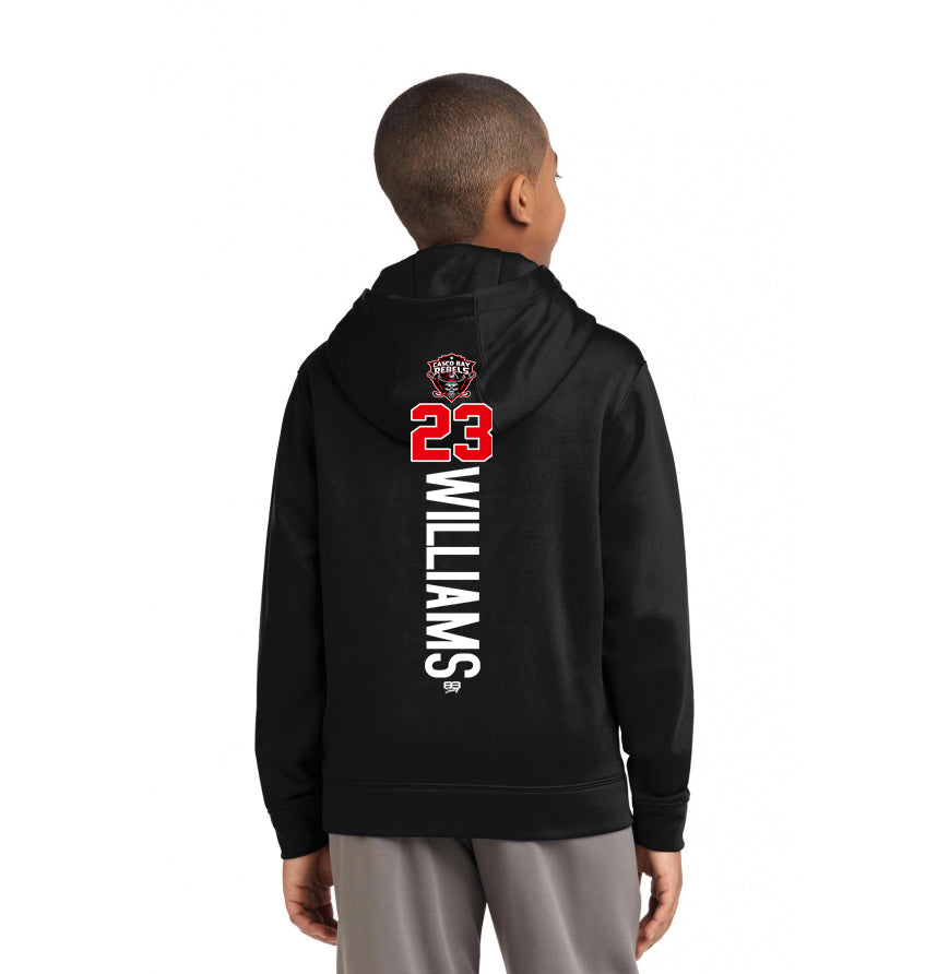 Sport-Tek Youth Sport-Wick Fleece Hooded Pullover YST244 - Casco Bay Rebels Hockey