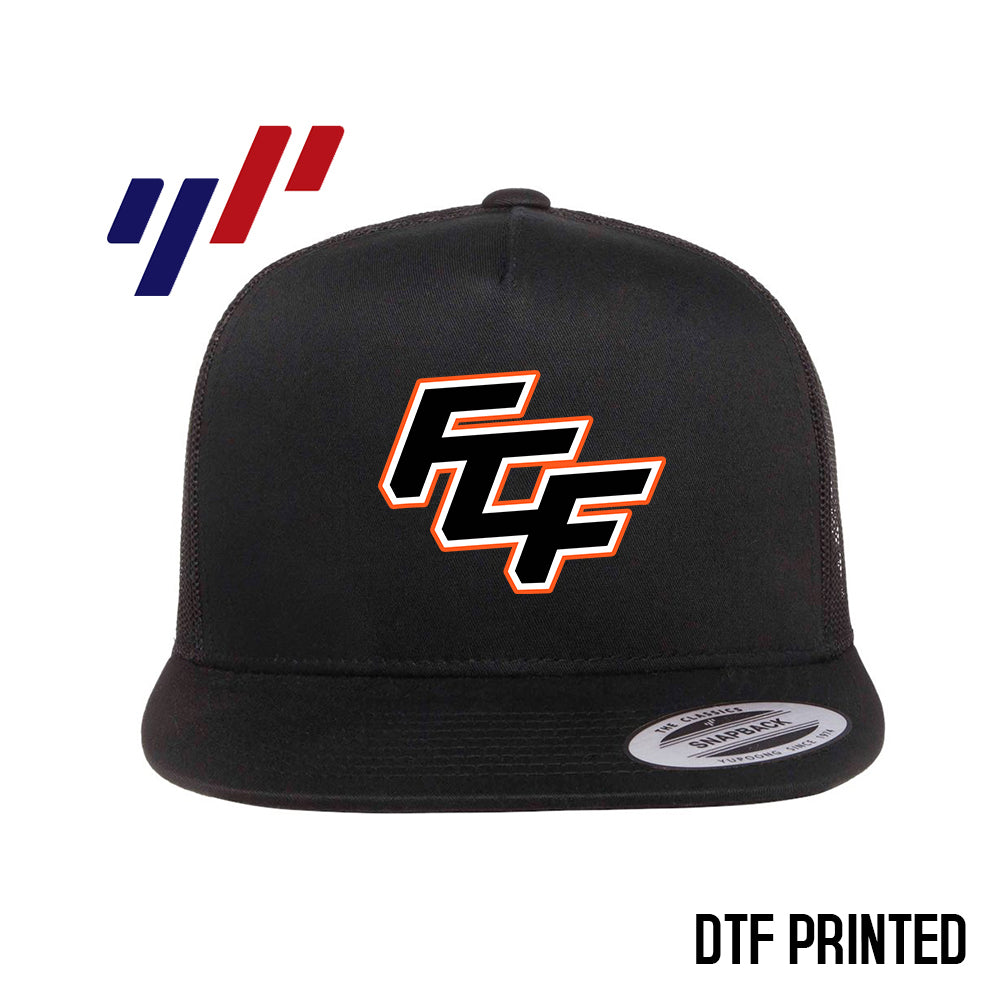 Yupoong 6006 Adult 5-Panel Classic Trucker Hat - DTF PRINTED - FCF Flight Baseball
