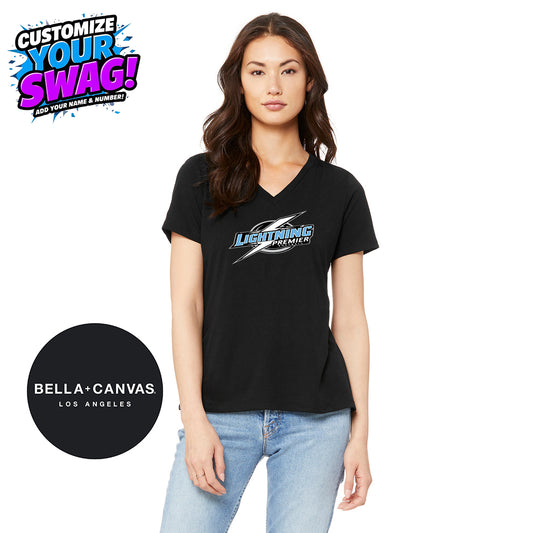 Bella + Canvas 6415 Ladies' Relaxed Triblend V-Neck T-Shirt - Lightning Premier Softball