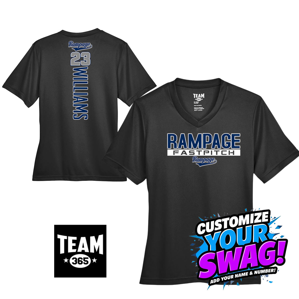 GAME TIME - Team 365 TT11W Women's Zone Performance T-Shirt - Mississippi Rampage