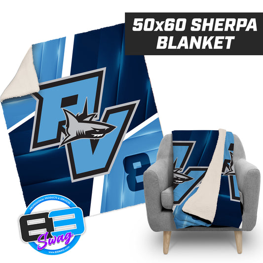 PONTE VEDRA SHARKS - LOGO 1 - 50”x60” Plush Sherpa Blanket