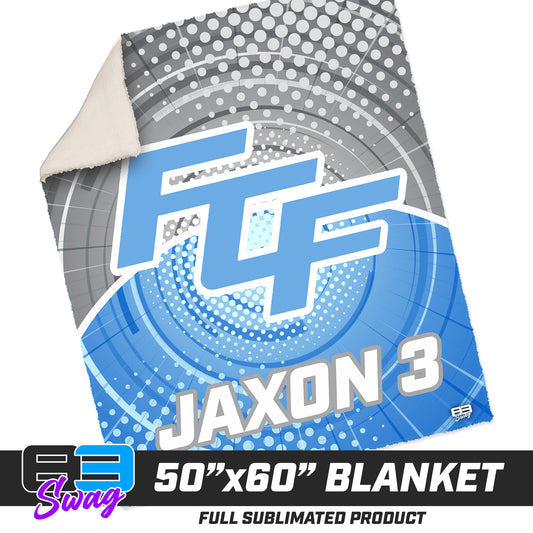 CUSTOM - 50”x60” Plush Sherpa Blanket  - FCF Flight Baseball Blue