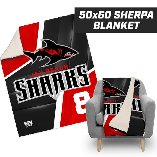 Jax Beach Sharks Football - 50”x60” Plush Sherpa Blanket