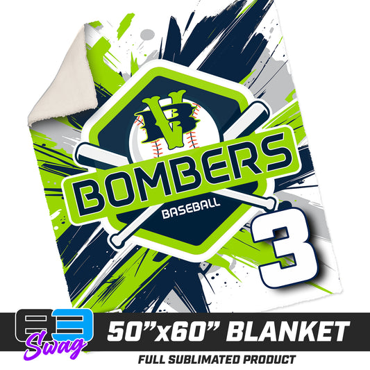 50”x60” Plush Sherpa Blanket  - VB Bombers Baseball