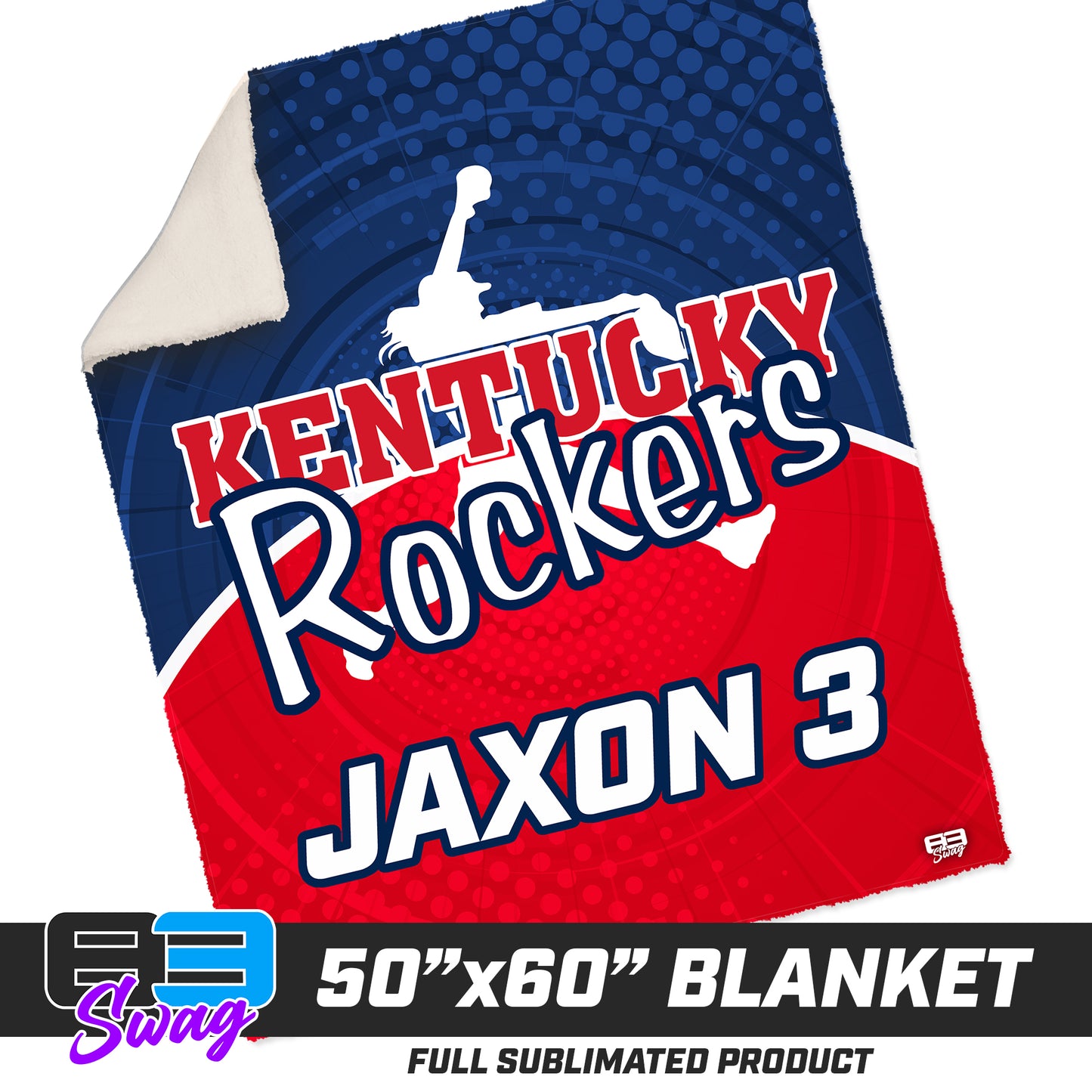 CUSTOM - 50”x60” Plush Sherpa Blanket  - KY Rockers Softball