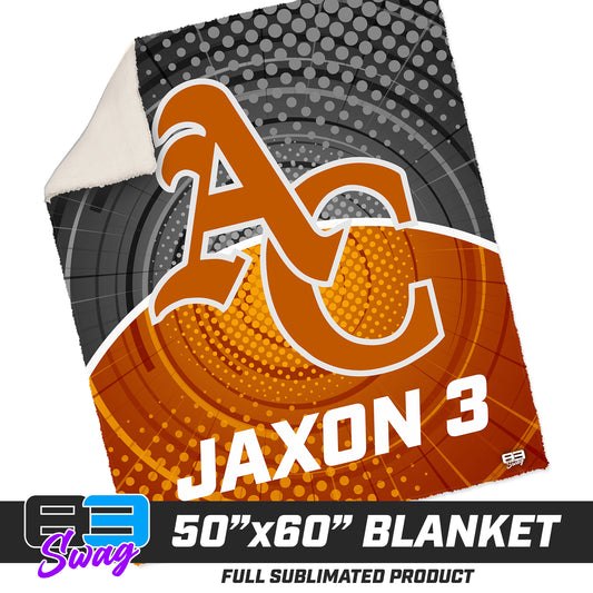 CUSTOM - 50”x60” Plush Sherpa Blanket  - ANCIENT CITY REDS