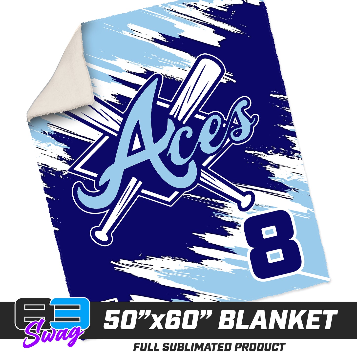 50”x60” Plush Sherpa Blanket  - Aces Baseball