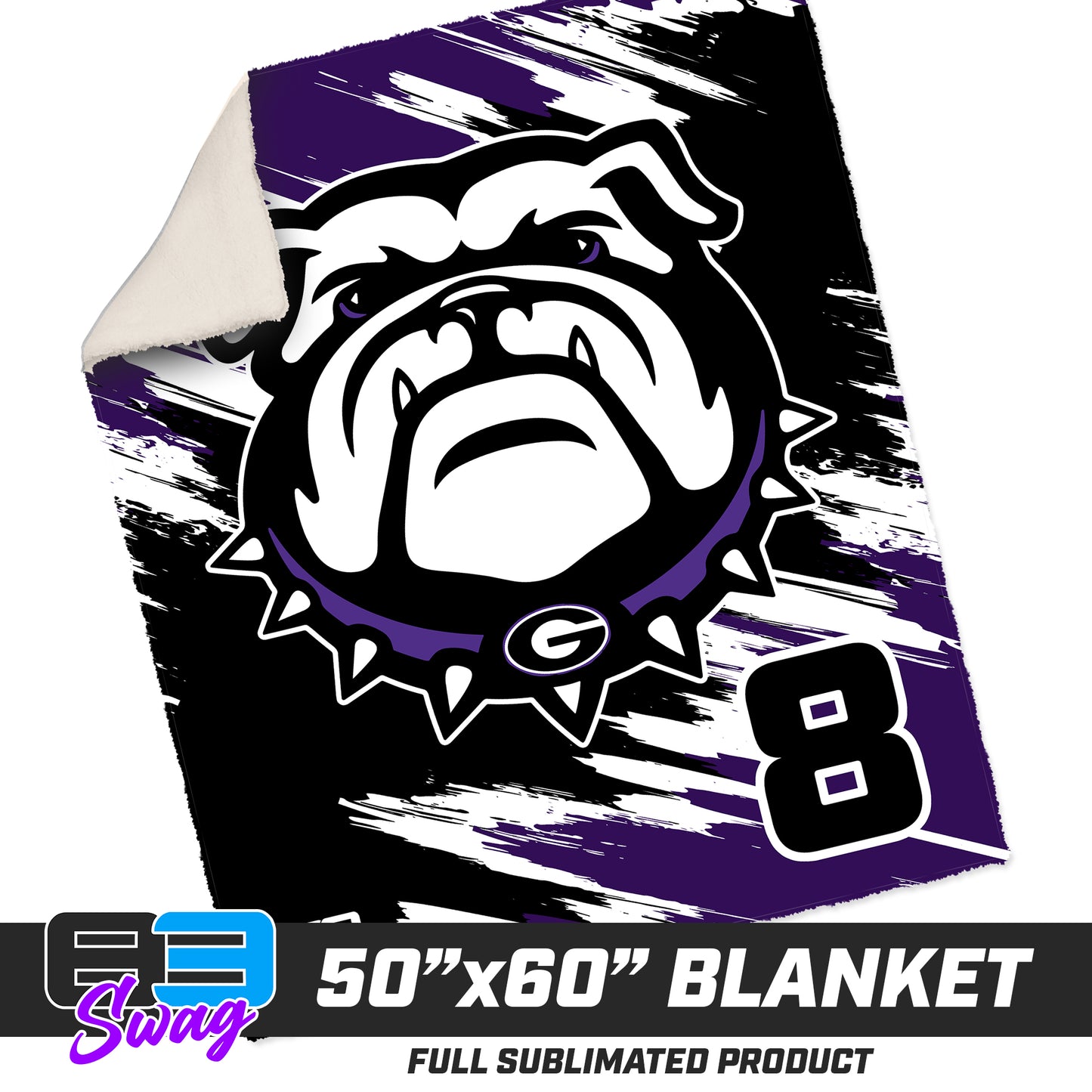 50”x60” Plush Sherpa Blanket  - Geraldine Bulldogs Football