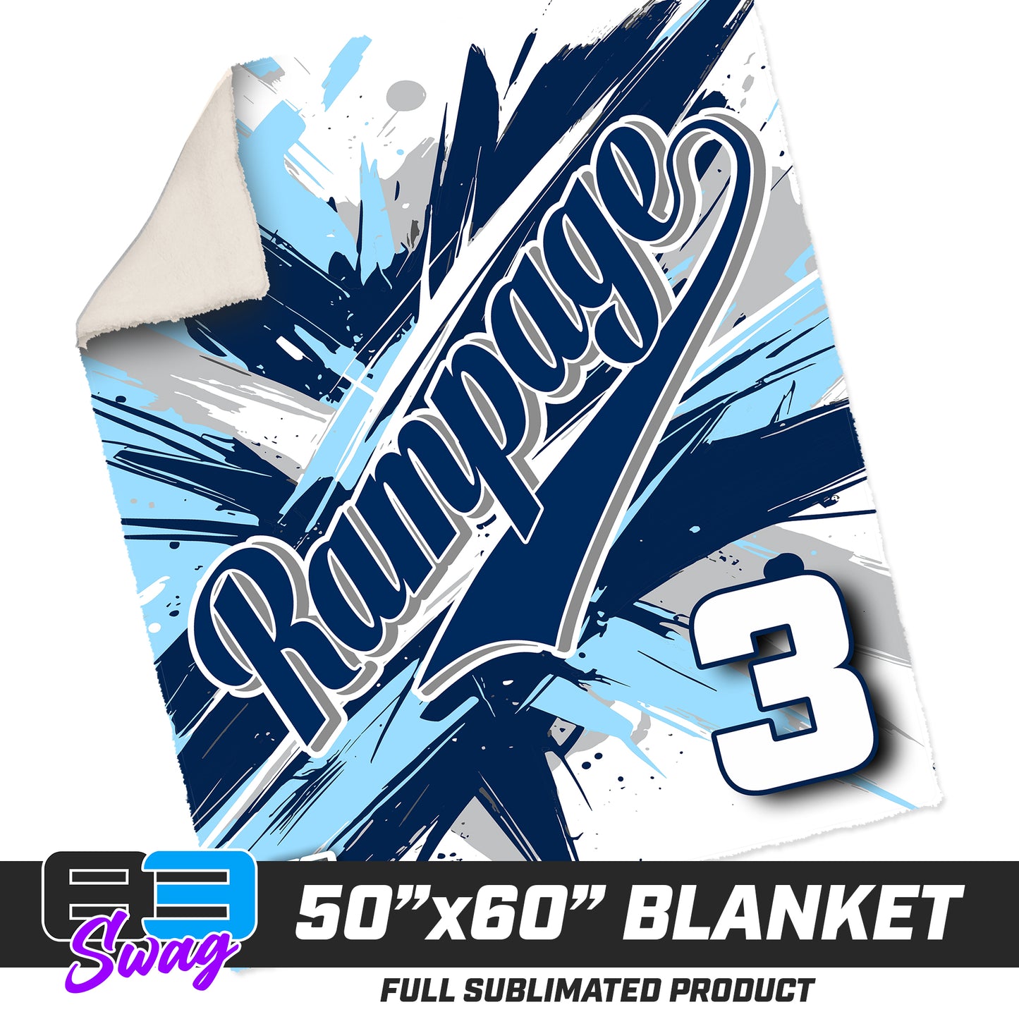 50”x60” Plush Sherpa Blanket  - Mississippi Rampage 2030 Softball V.26