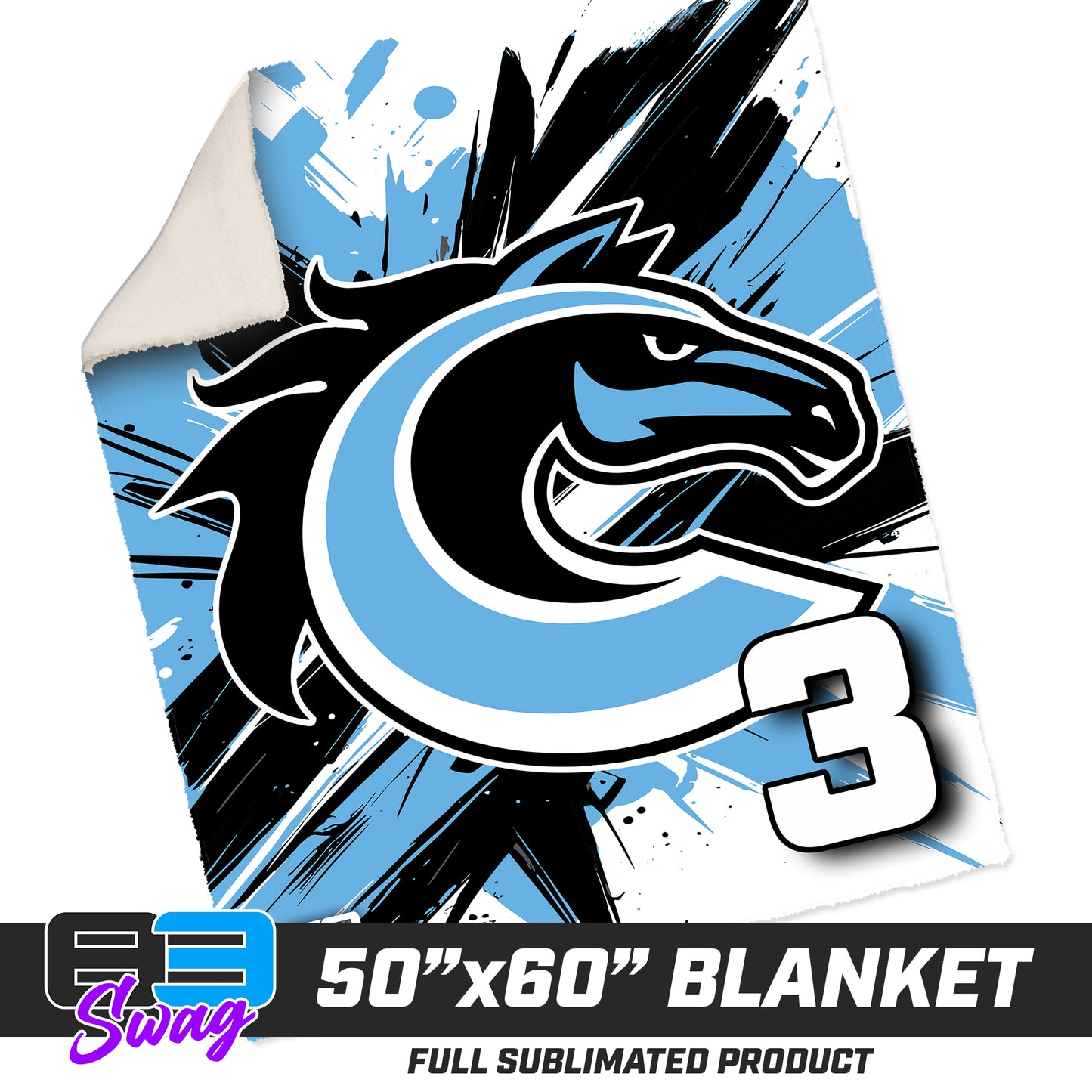 50”x60” Plush Sherpa Blanket  - Colts Baseball