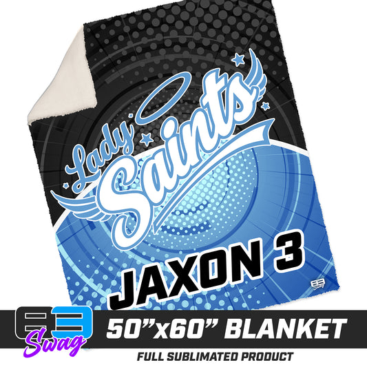CUSTOM - 50”x60” Plush Sherpa Blanket  - Lady Saints Softball